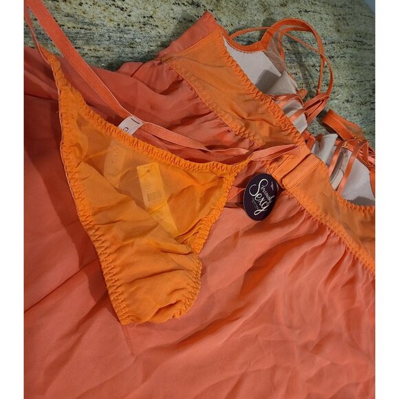 New! Lot of 2 Plus Size 38DD Cacique 2 pc Seriously Sexy Lingerie Babydoll Thong - Picture 7 of 16